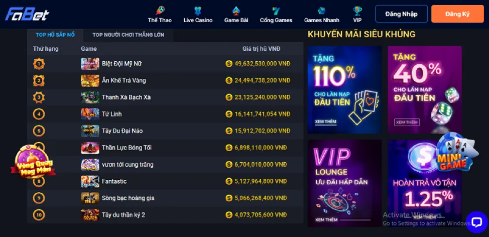 Ứng dụng QH77 trên điện thoại di động, hiển thị giao diện chơi game mượt mà